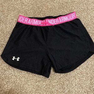 XS Black and Pink Under Armour Shorts